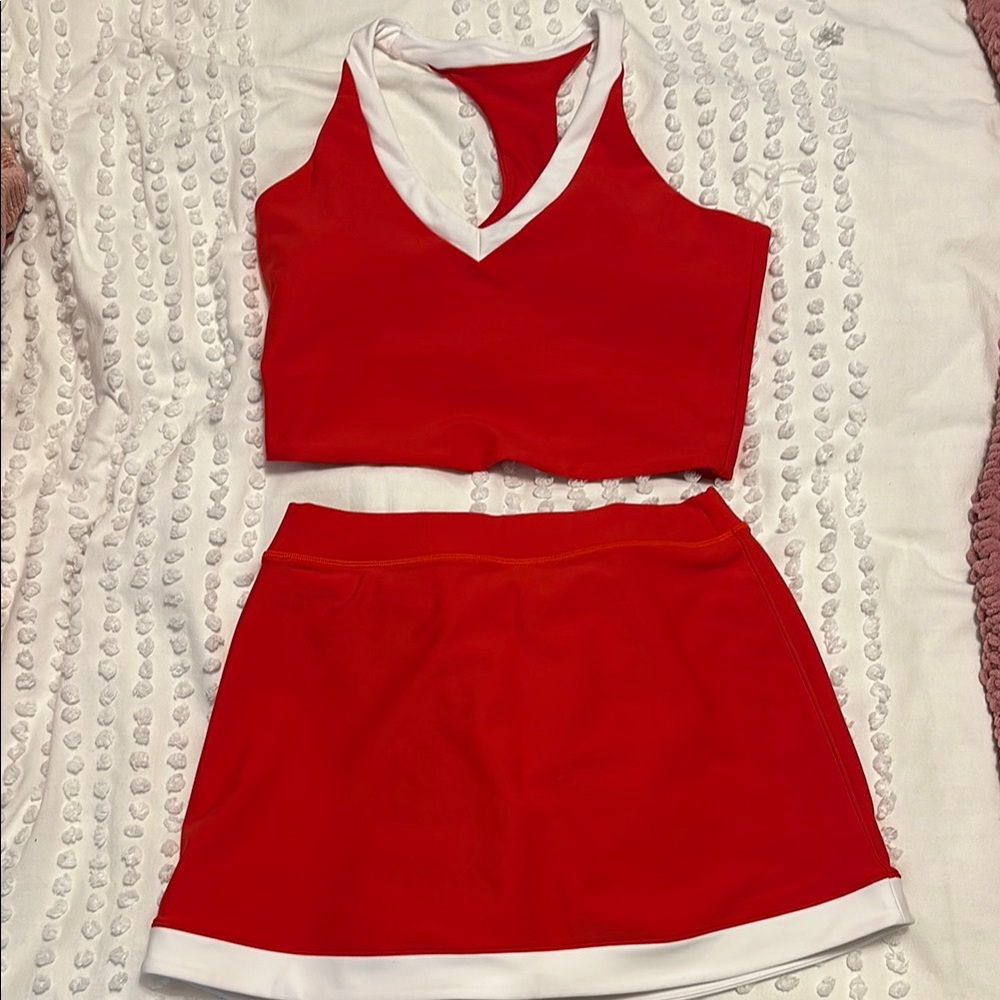 Red and White Athletic Set